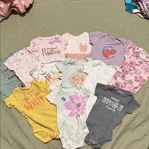 12 Assorted Baby Onesies Set